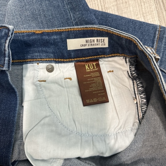 kUT From The Kloth High Rise Crop Straight Leg Blue Jeans Sz 6 - Picture 15 of 16